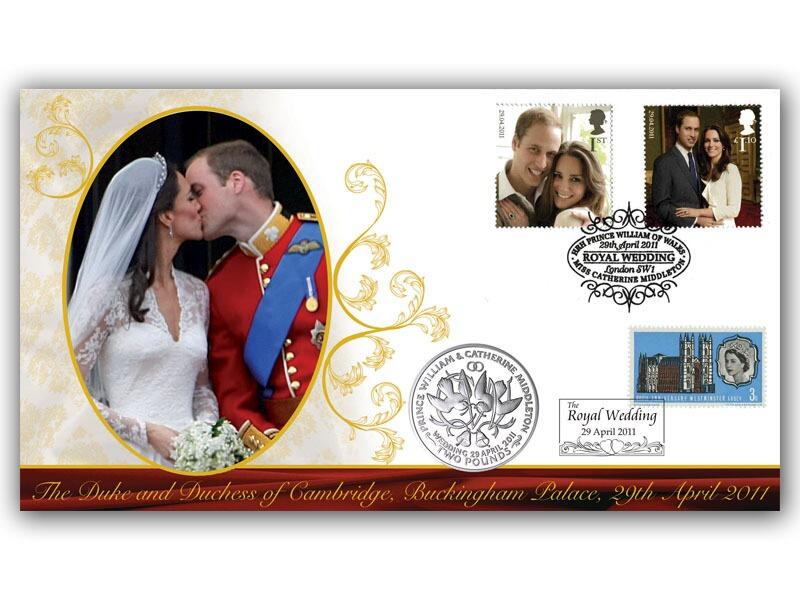 2011 Royal Wedding Coin Cover - The Kiss, £2 Ascension Islands coin