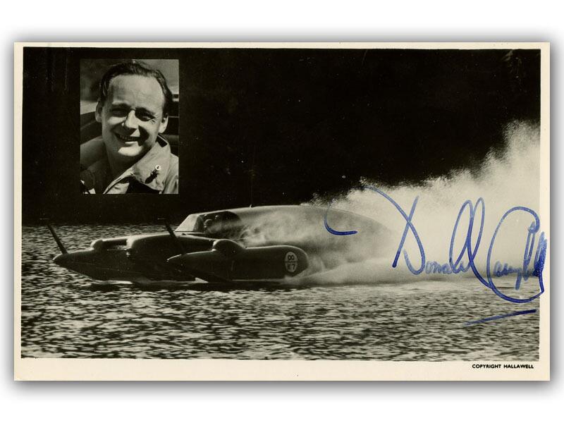 Donald Campbell signed postcard