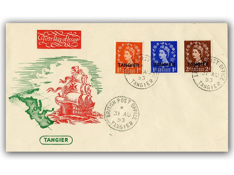 1953 Wildings 1/2d, 1d, 2d, Tangier Overprints