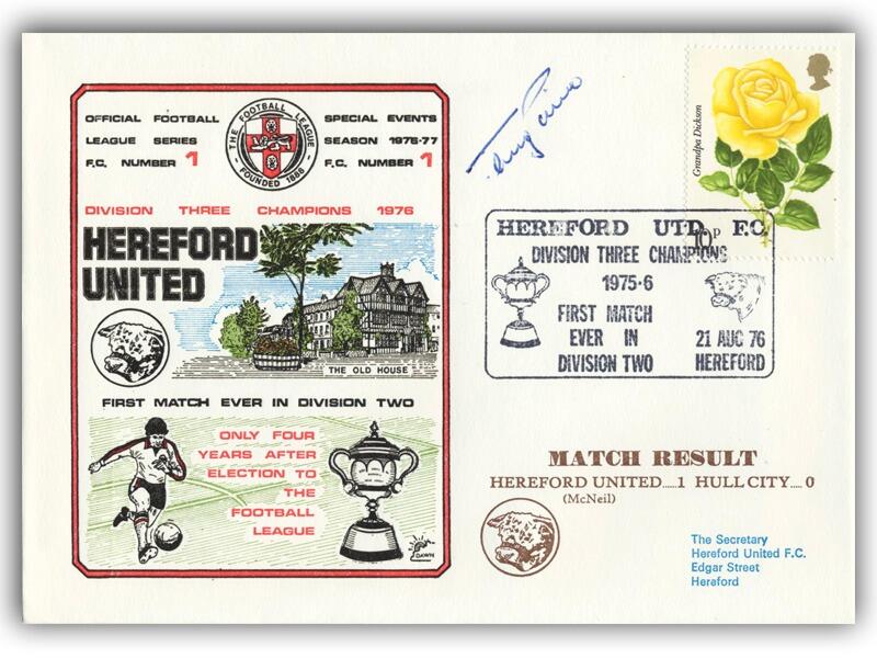 1976 Hereford V Hull, signed by Terry Paine