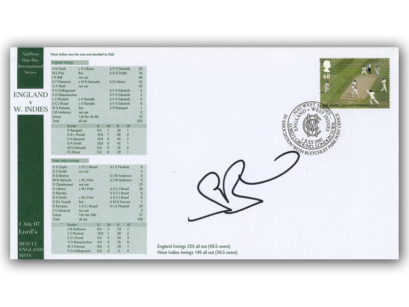 Stuart Broad signed 2007 England v West Indies cover