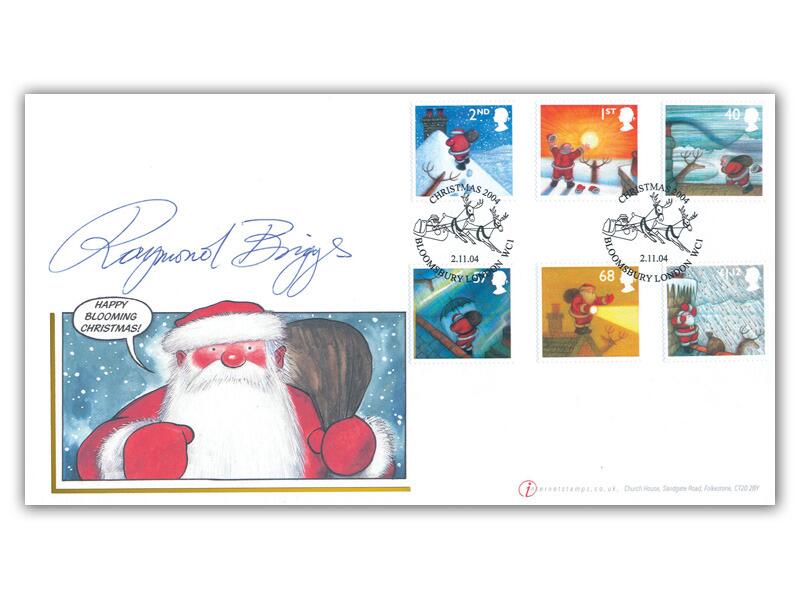 2004 Christmas, Father Christmas, signed by Raymond Briggs