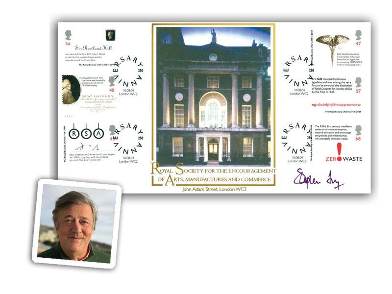 250th Anniversary of the Royal Society of Arts, signed by Stephen Fry
