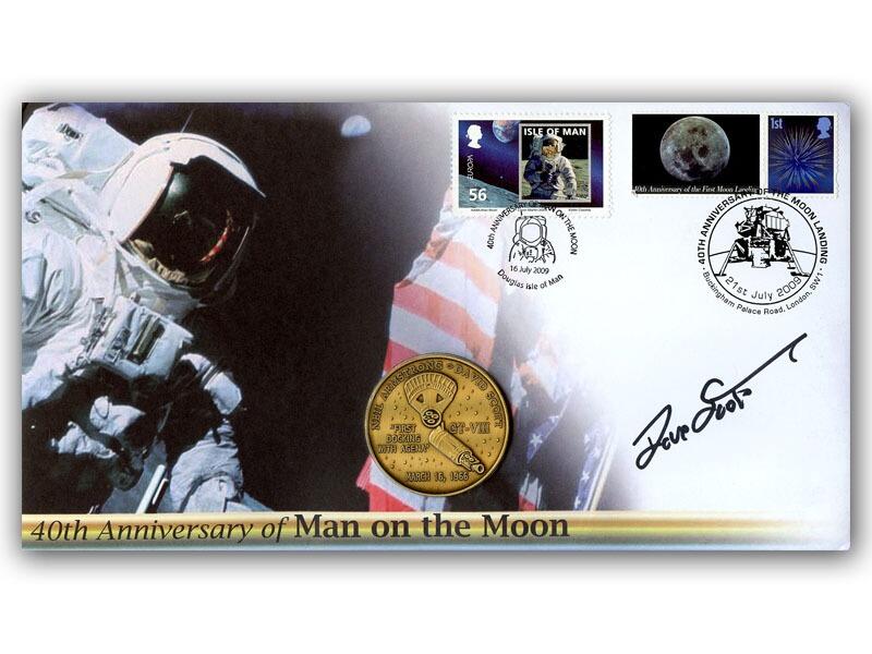 Apollo 11 40th Anniversary coin cover, signed Dave Scott
