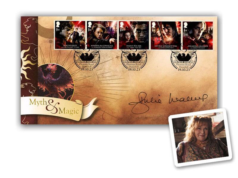 Harry Potter Gryffindor, signed Julie Walters 'Mrs Weasley'