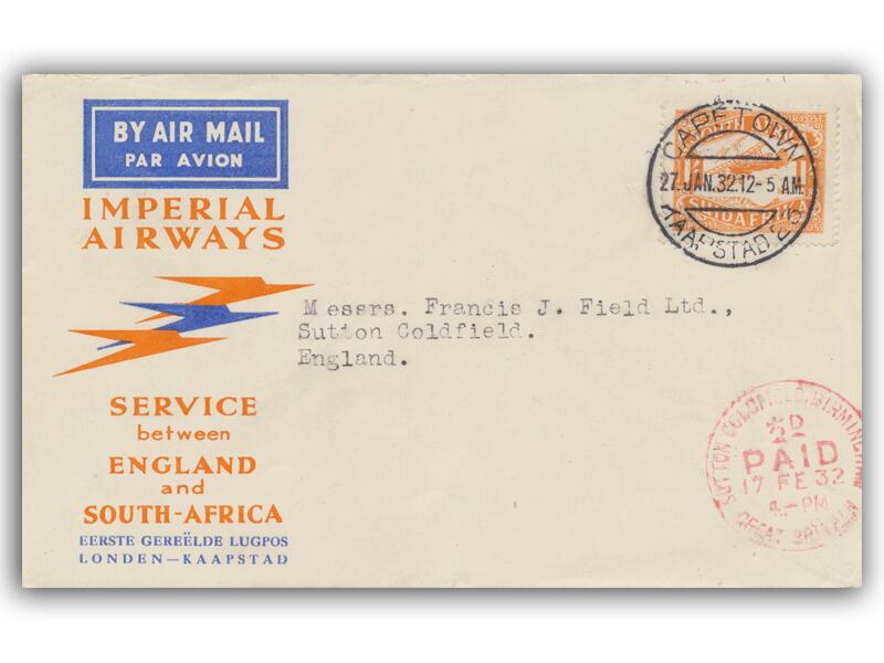 1932 Imperial Airways South Africa - England, Crash Mail