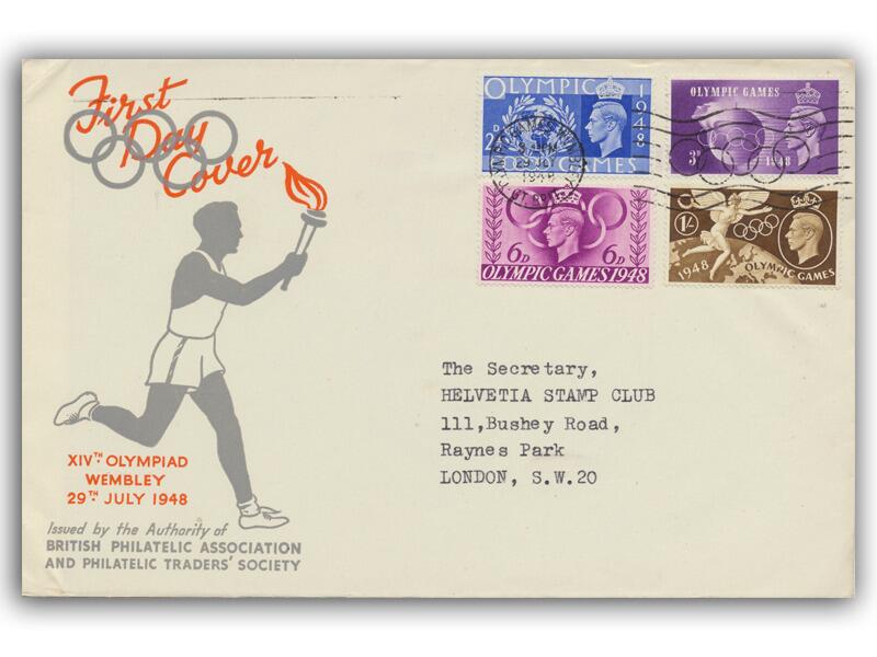 1948 Olympics, Wembley slogan, British Philatelic Association cover