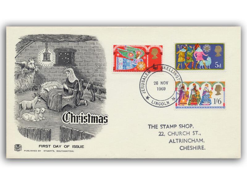 1969 Christmas, Jerusalem postmark, Stuart cover