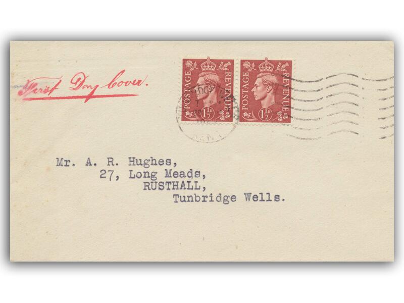 1942 1½d Pale Brown, Tunbridge Wells slogan