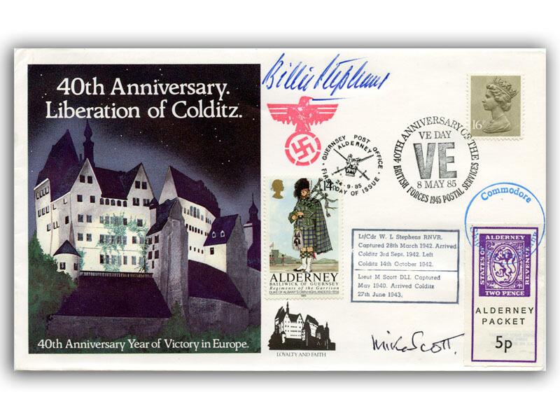 Billie Stephens & Mike Scott signed 1985 Colditz cover