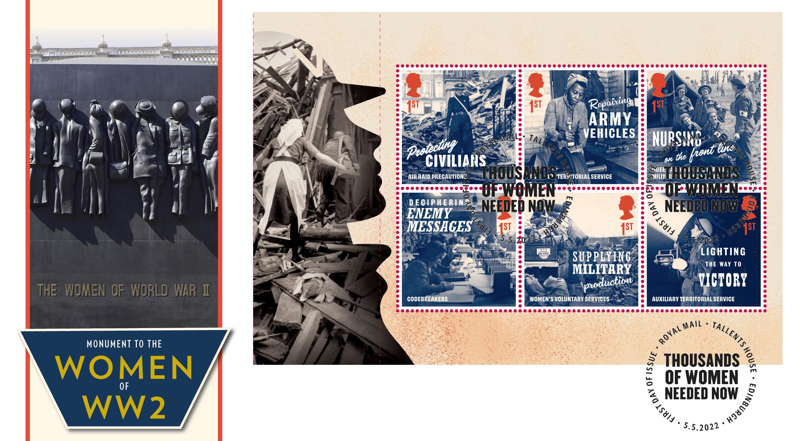 Women of WWII - Nurses Pane, 'Thousands of Women Needed Now' postmark