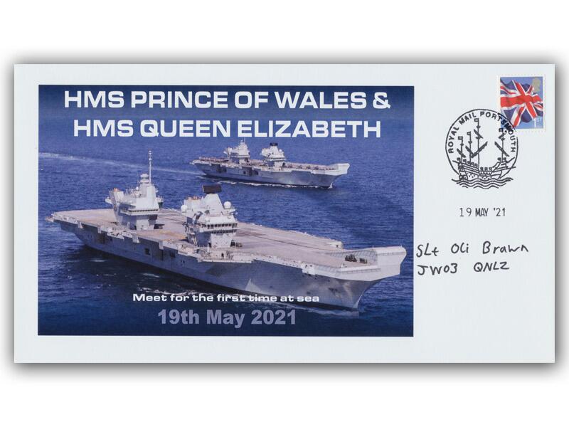 HMS Queen Elizabeth Aircraft Carrier, signed Oli Brawn
