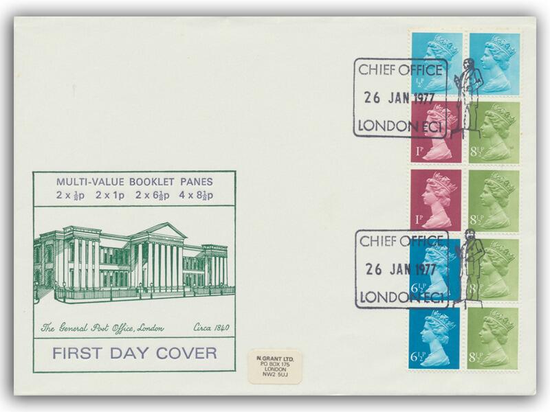 1977 50p Booklet, Chief Office London postmark