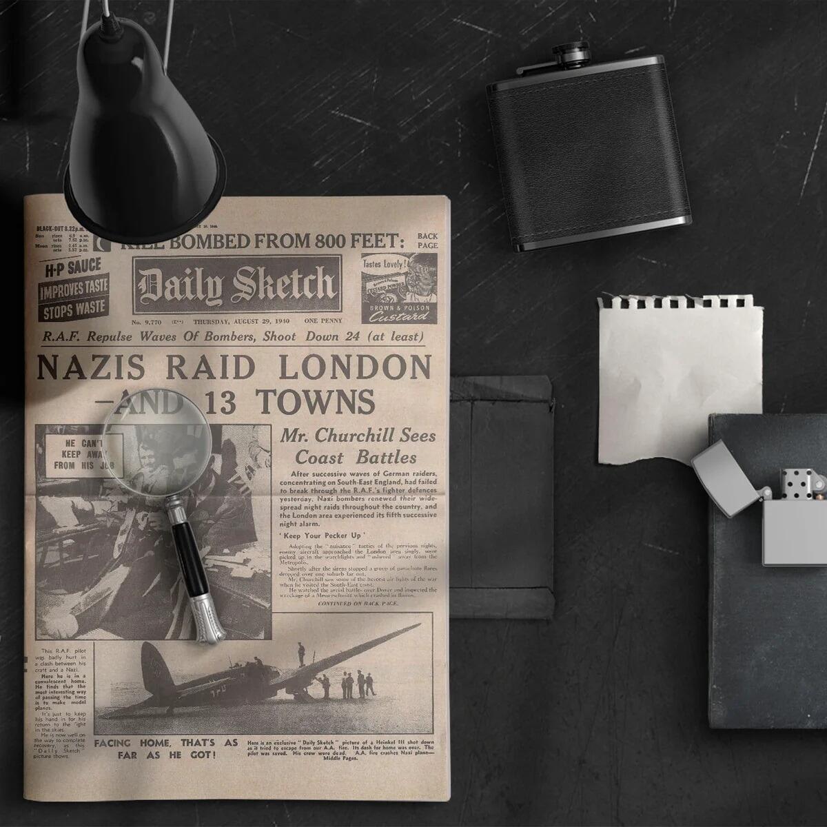 The Blitz of London 29th August 1940 - Daily Sketch Replica Newspaper