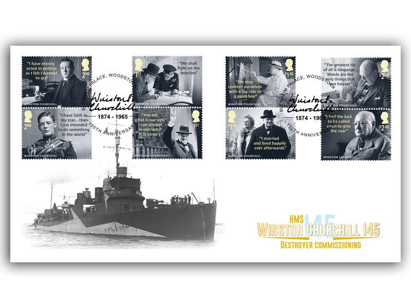 HMS Churchill I45 - Destroyer. Churchill full-set FDC