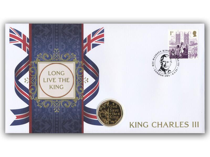 King Charles III Coronation 50p Gold-Plated Coin