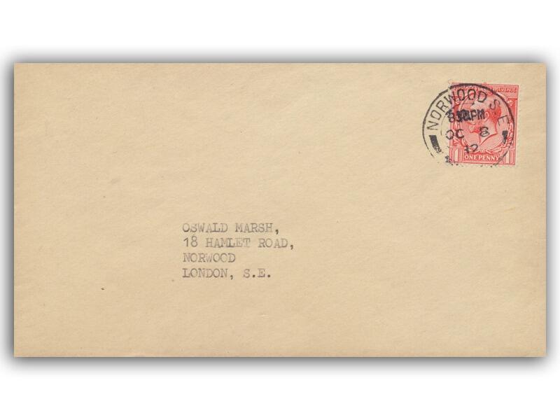 1912 1d Bright Scarlett, Profile Head Definitive