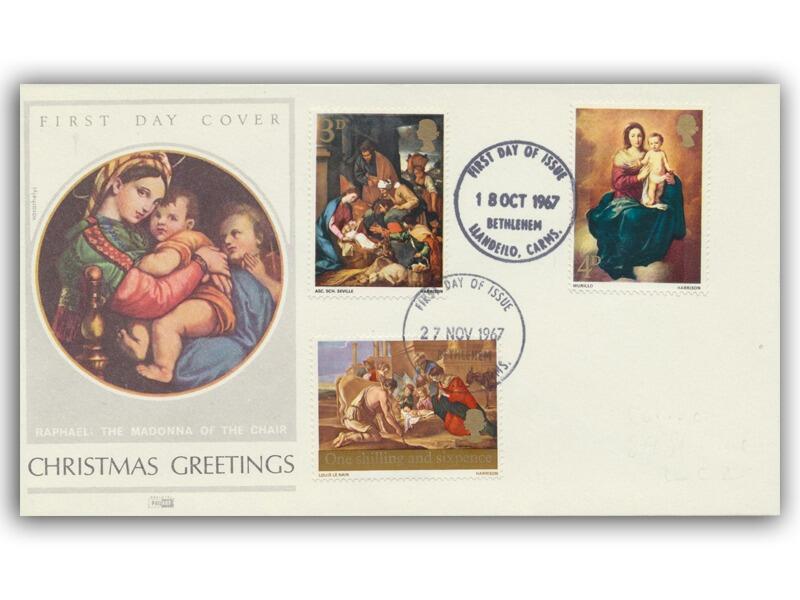 1967 Christmas Double, Bethlehem FDI, Philart cover