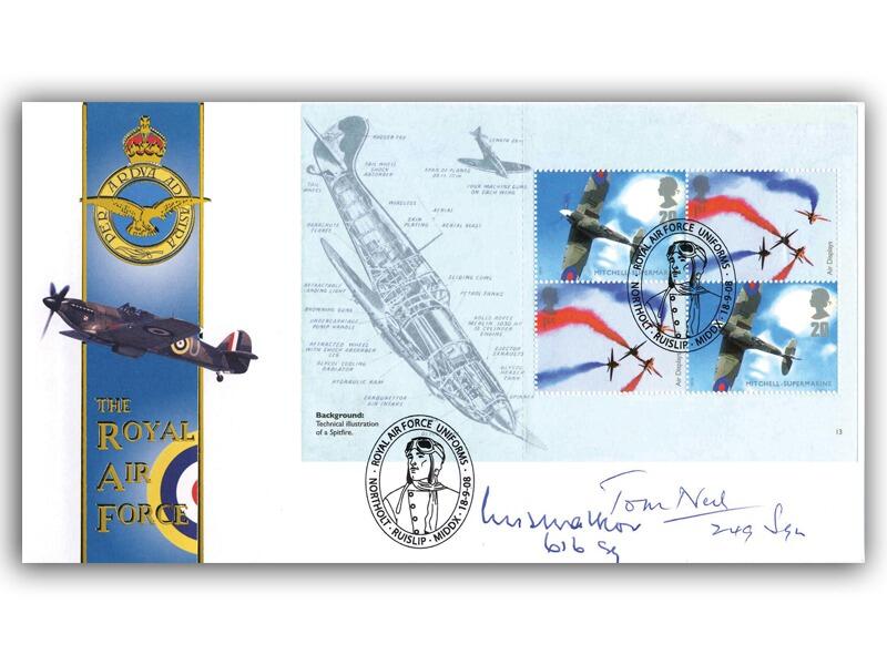 RAF Uniforms PSB, signed two Battle of Britain Pilots