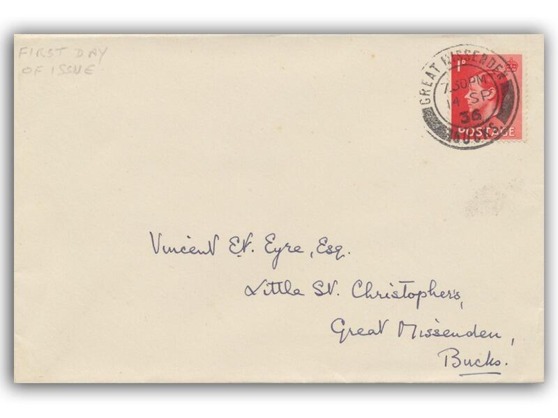1936 1d Red, Great Missenden CDS