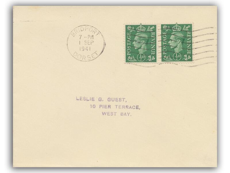 1941 ½d Pale Green, Bridport slogan