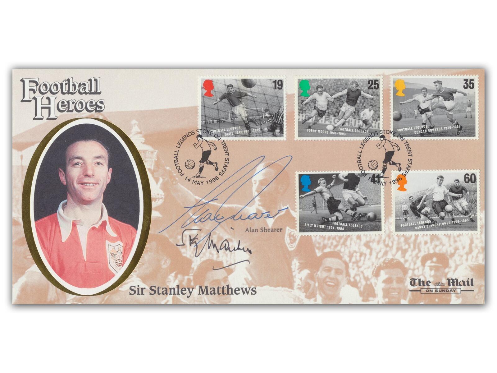 Alan Shearer & Stanley Matthews Autograph | 1996 Football Legends