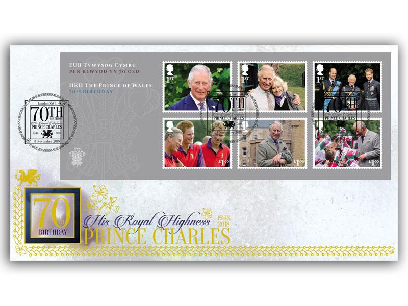 HRH Prince Charles 70th Birthday Miniature Sheet Cover