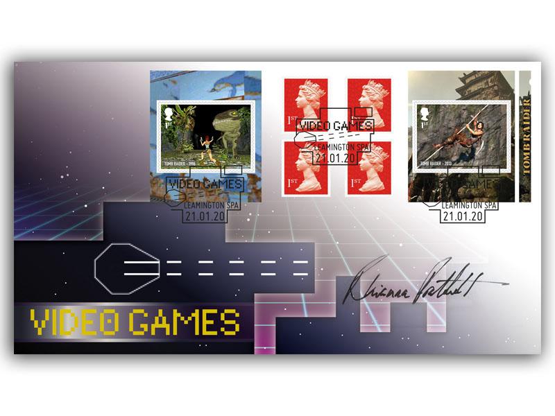 Video Games Retail Stamp Booklet Cover signed by Rhianna Pratchett