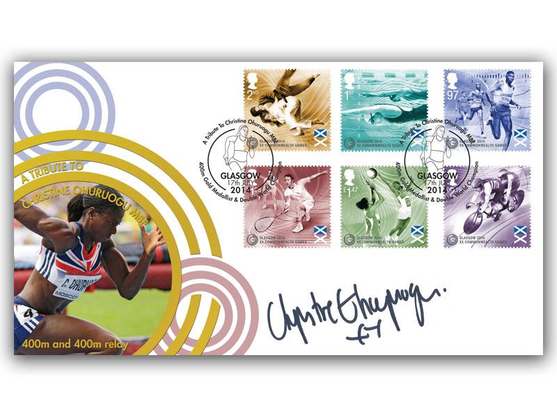 Commonwealth Games - Glasgow 2014, signed by and featuring Christine Ohuruogu MBE