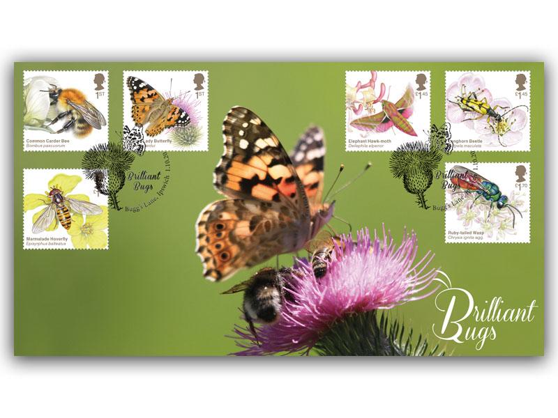 Brilliant Bugs Stamp Cover