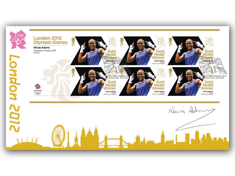 Nicola Adams Wins Gold Miniature Sheet Cover Signed