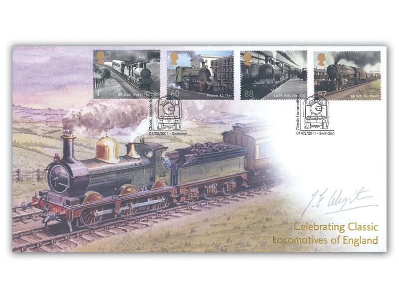 Classic Locomotives of England - L & YR 1093 J4 Stamp Cover Signed John Wigston