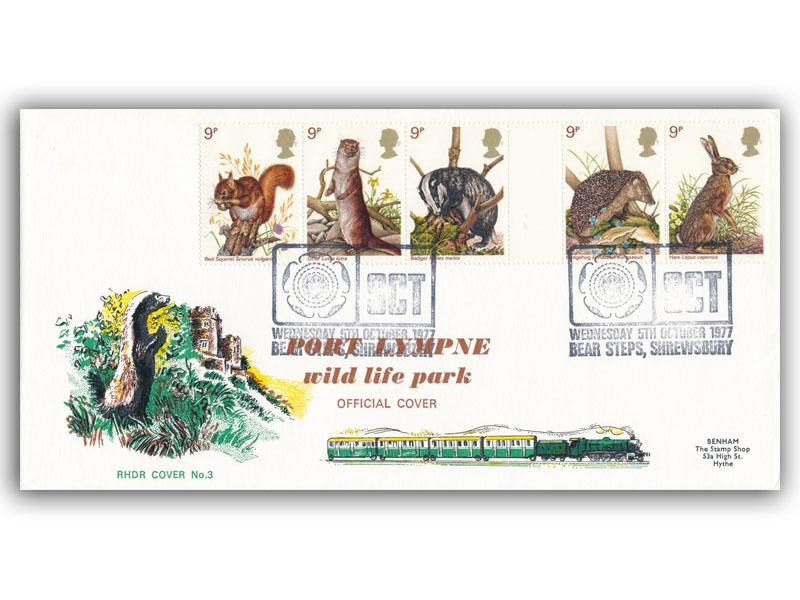 1977 RHDR Wildlife, Shrewsbury postmark, carried