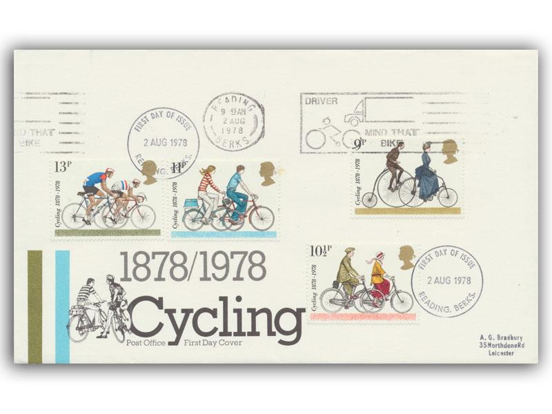 1978 Cycling, Mind That Bike Reading slogan