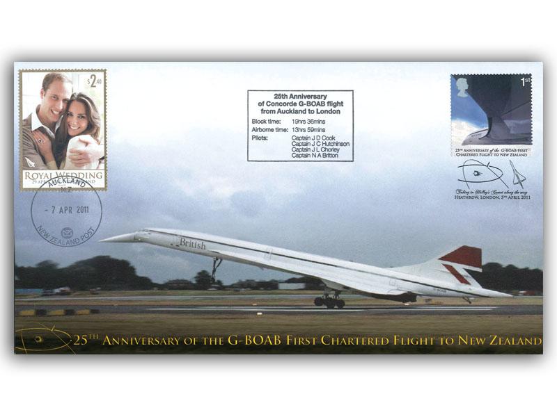 2011 Auckland to London First Flight 25th anniversary, flown cover
