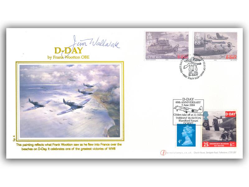 D-Day 60th Anniversary, double postmark, signed by Jim Wallwork