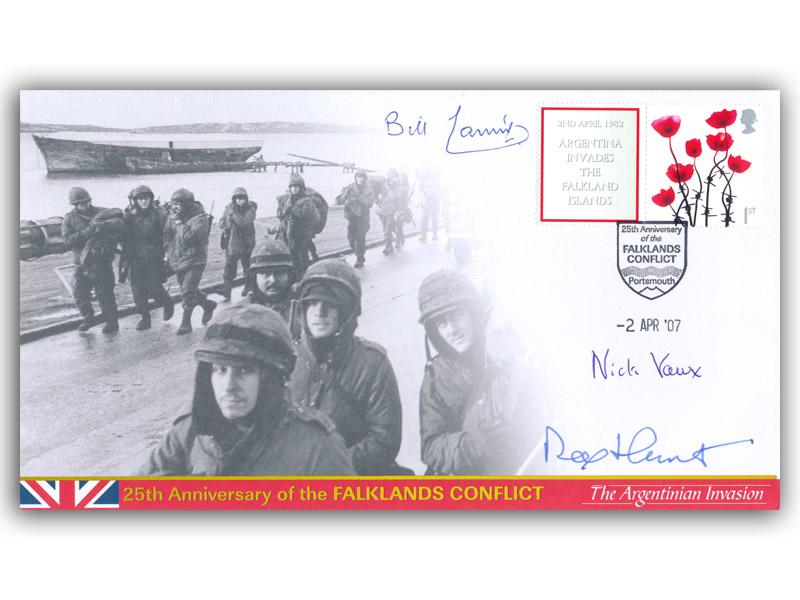 2007 Falklands Conflict - The Invasion, signed by Rex Hunt, Nicholas Vaux & William Canning