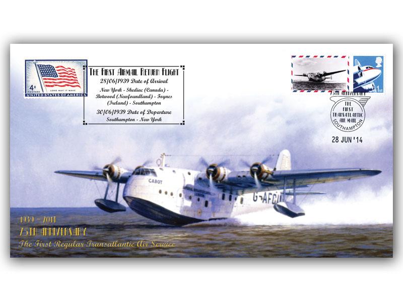 75th Anniversary First Transatlantic Air Service, USA stamp