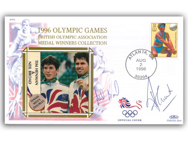 Tim Henman & Neil Broad signed 1996 Olympics cover