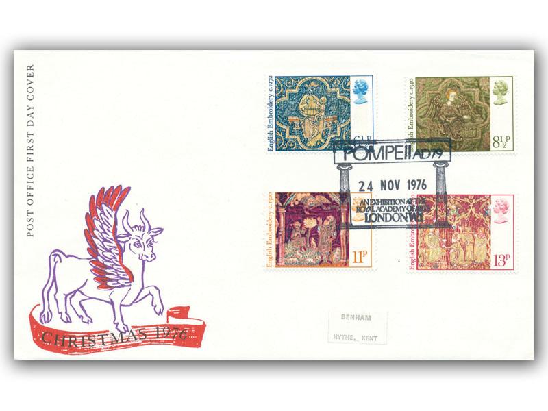 1976 Christmas, Pompeii Exhibition postmark