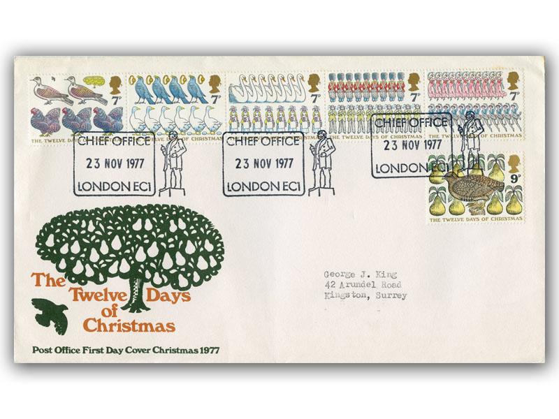1977 Christmas, London Chief Office postmark