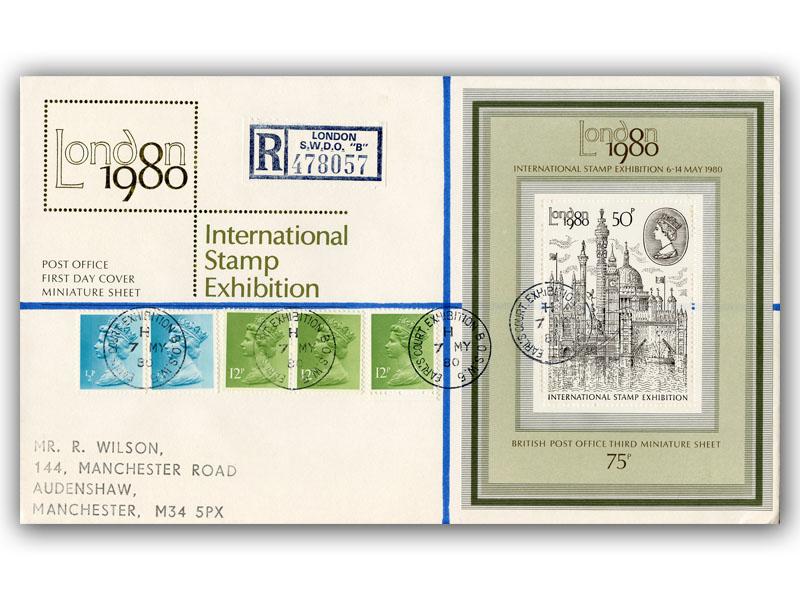 1980 Exhibition miniature sheet, Earls Court CDS