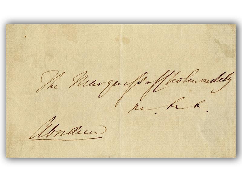 George Hamilton-Gordon, Earl of Aberdeen signed envelope