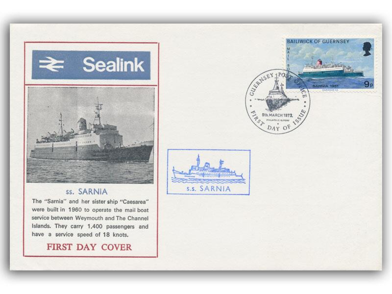 1973 Sealink, SS Sarnia, Guernsey cover