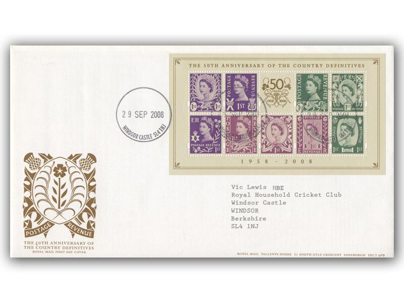 2008 Regionals miniature sheet, Windsor Castle CDS