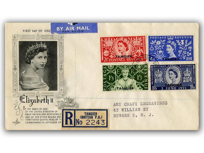 1953 Coronation, Tangier Overprints, Artcraft cover