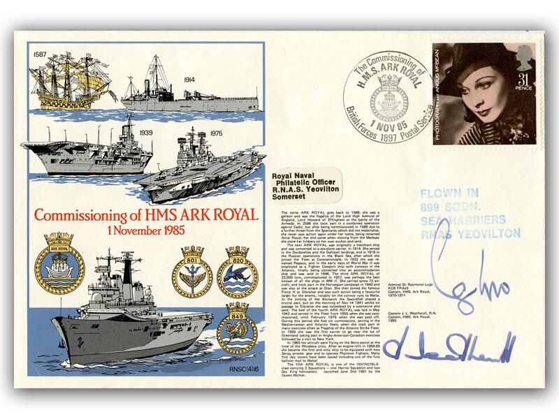1985 HMS Ark Royal Commissioning, Captain Signed
