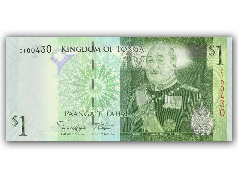 Tonga George $1 banknote, uncirculated