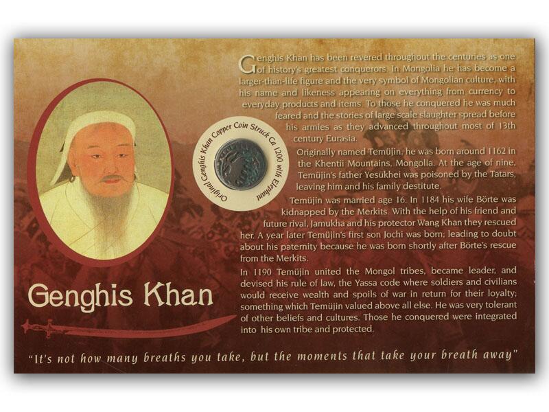 Genghis Khan circa 1200 copper coin