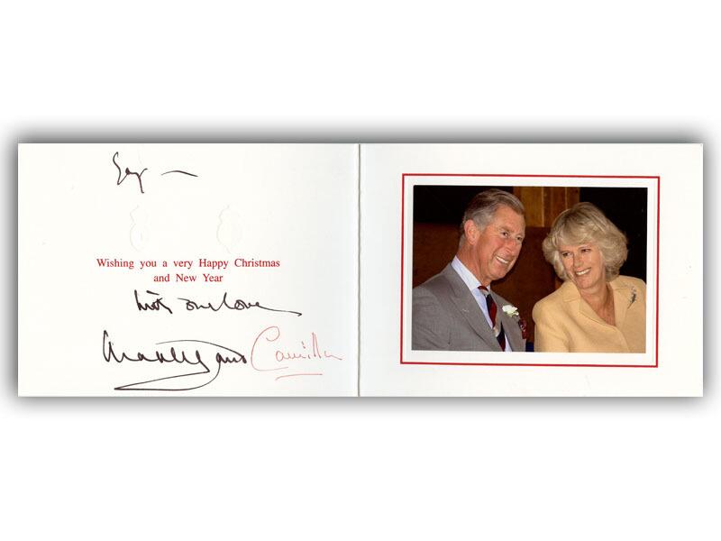 King Charles III & Queen Camilla signed 2007 Christmas Card